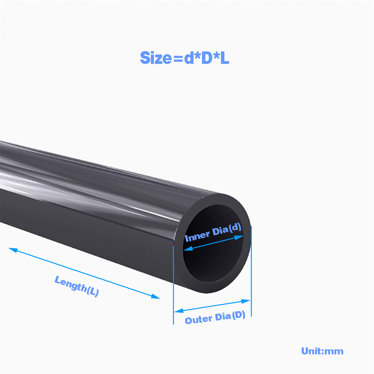 Ocean Aquarium - Zwart PVC Plastic Pijp Holle Buis/Aquarium